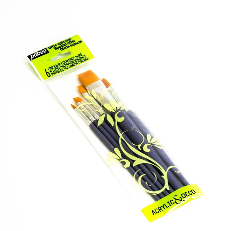 Pébéo Acryl- & Deco-Set mit 6 Pinseln