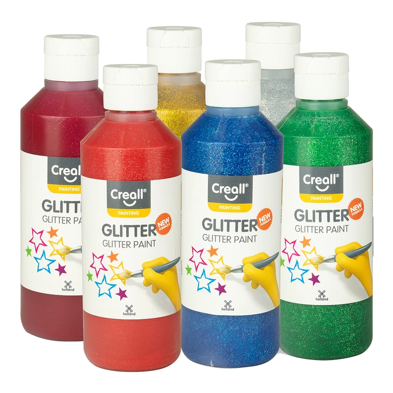 Creall komplet barv Glitter – 6 × 250 ml, mešane barve