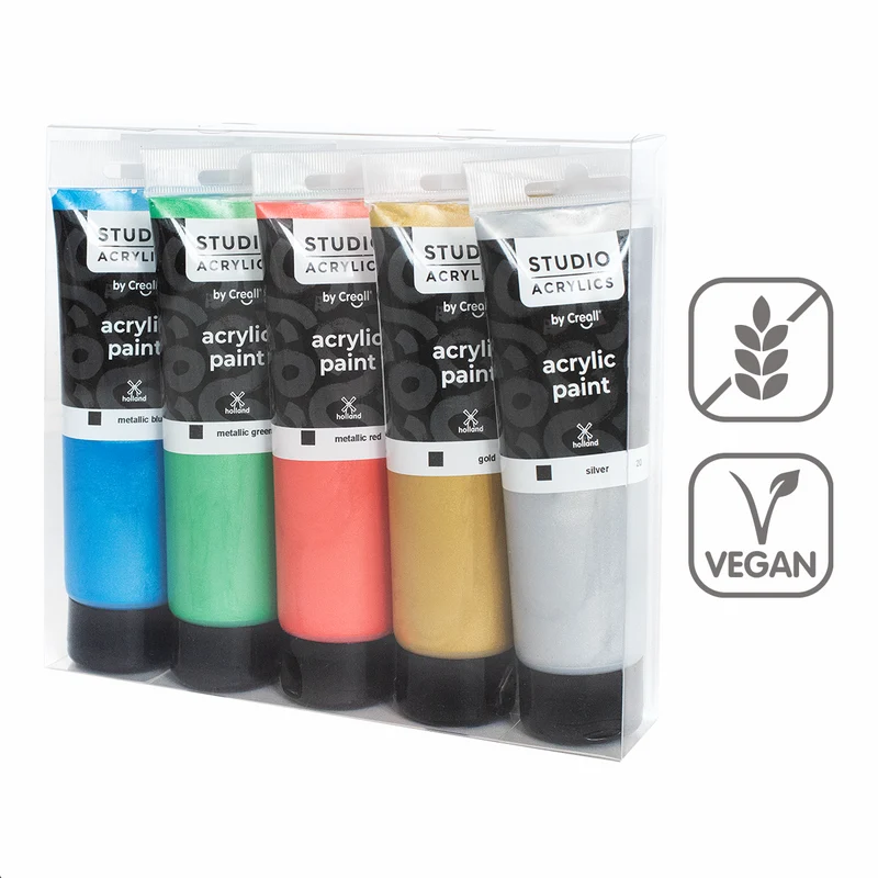 Creall Acrylfarben-Set Studio acrylics, 5 x 120 ml, Mix