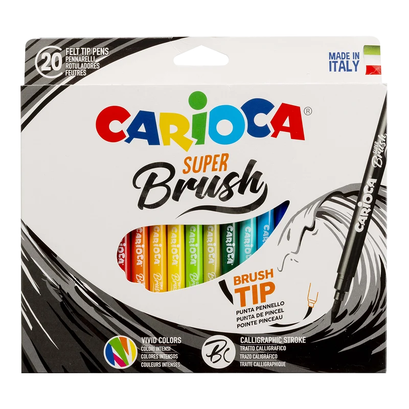 Μαρκαδόροι με μύτη πινέλο Carioca Brush, 20 τεμ., διάφορα χρώματα