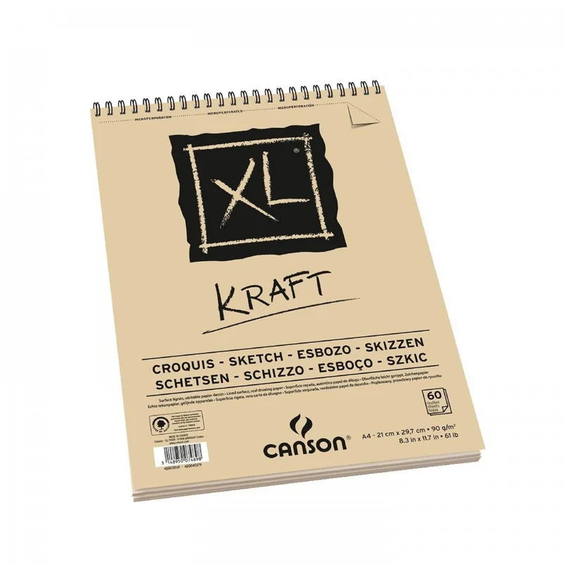 Canson XL Kraft skicirni blok 90 g/m² 60 listov A4 s spiralo