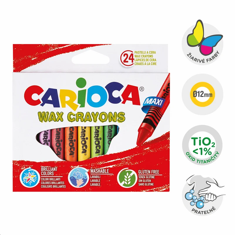 Carioca Wachsmalstifte Maxi, 24 Stk.