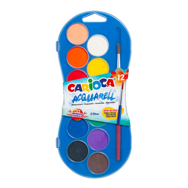 Acquerelli Carioca – set da 12 colori con pennello