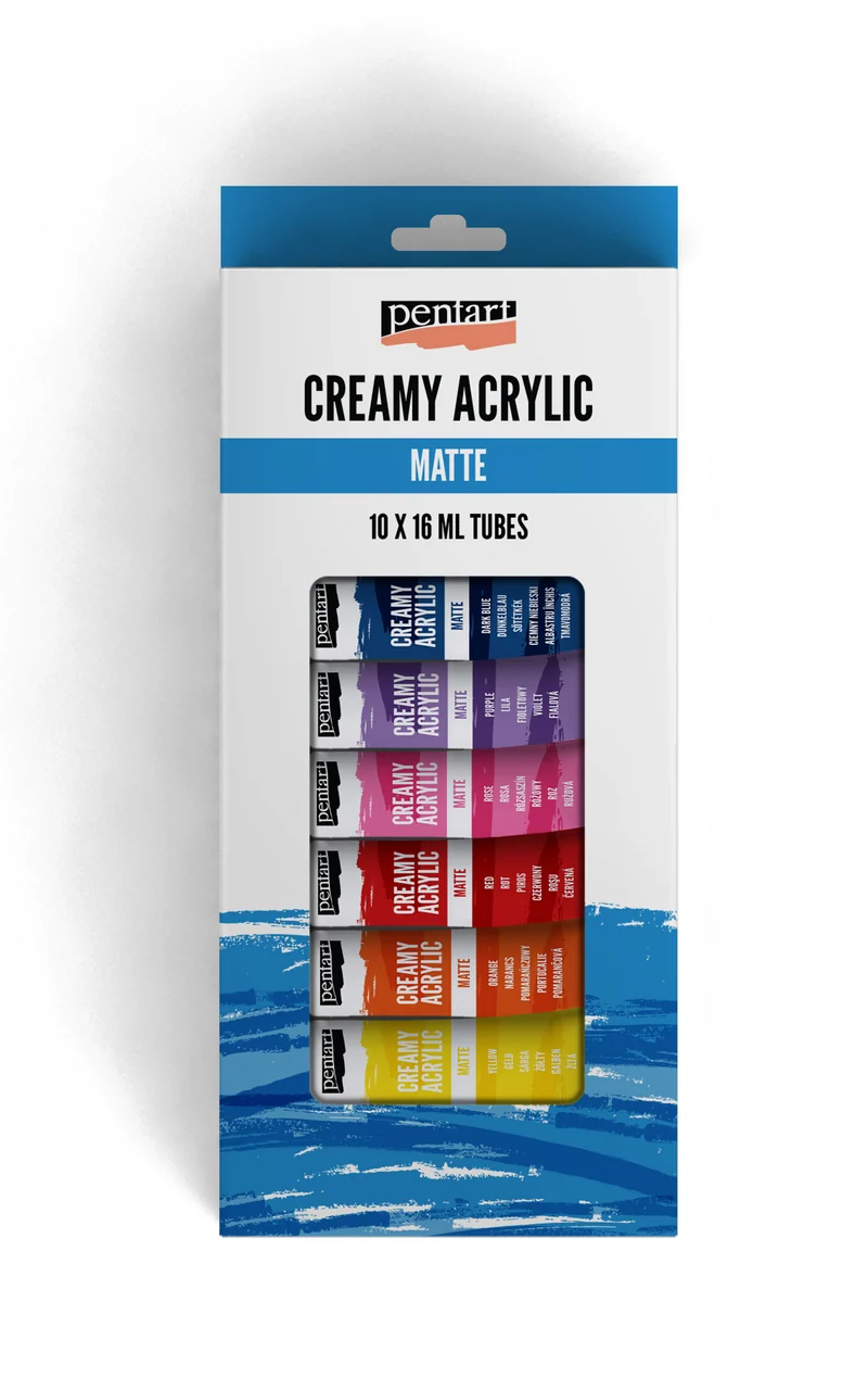 Set matnih kremnih akrilnih barv Pentart v tubah 16 ml