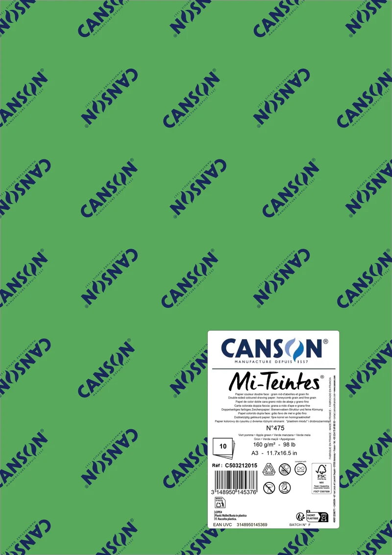 Pastellpapier Canson Mi-Teintes A3 160 g - 10 Bogen