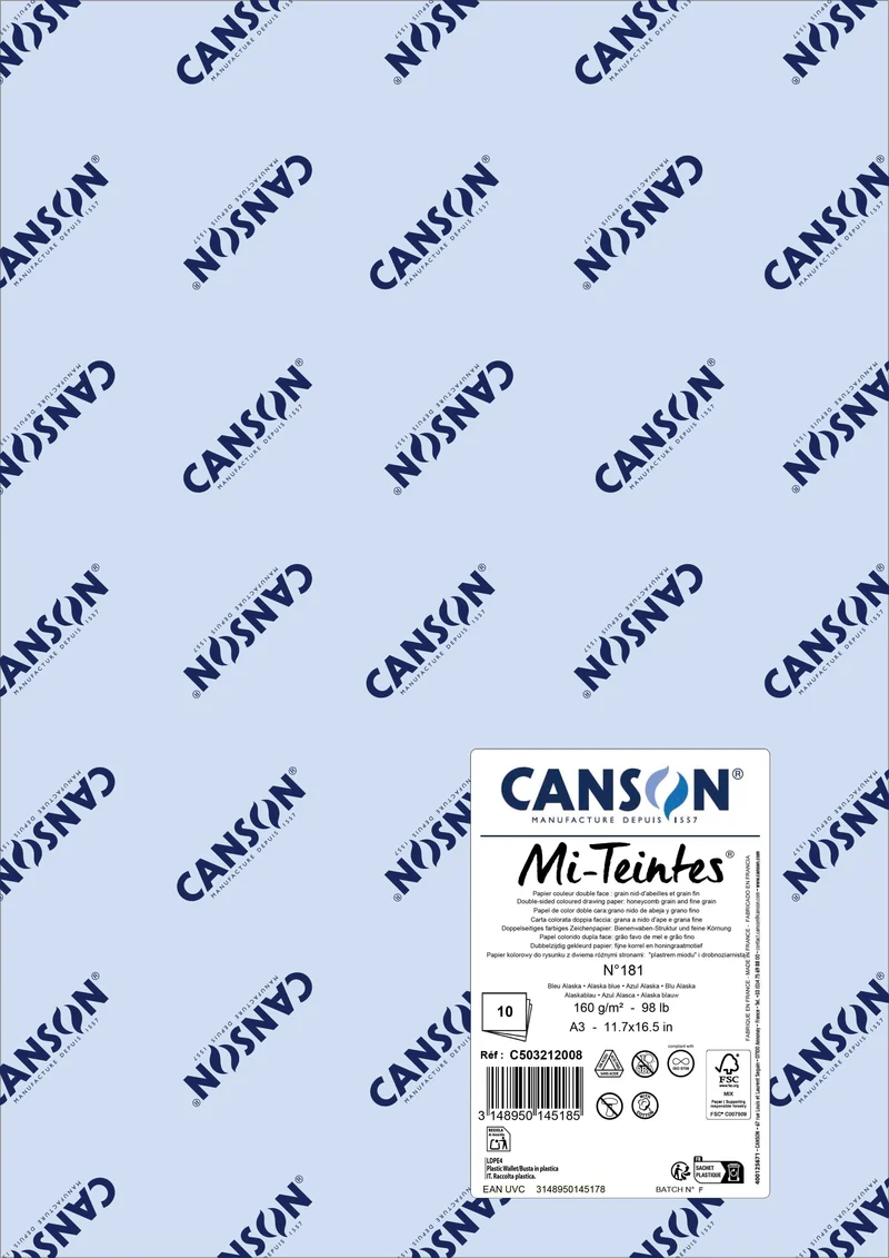 Pastellpapier Canson Mi-Teintes A3 160 g - 10 Bogen
