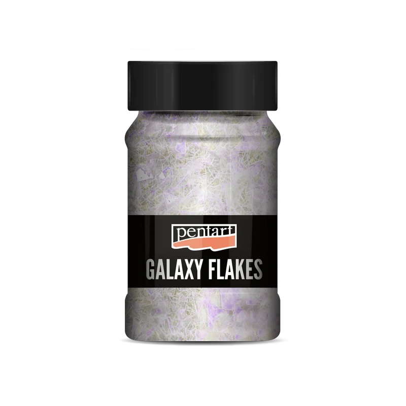 Scaglie decorative Pentart Galaxy Flakes Mond bianco - 15 g