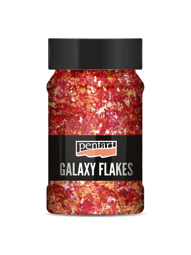 Pentart Galaxy Flakes Deko-Flocken Ida red-gold min. 15 g