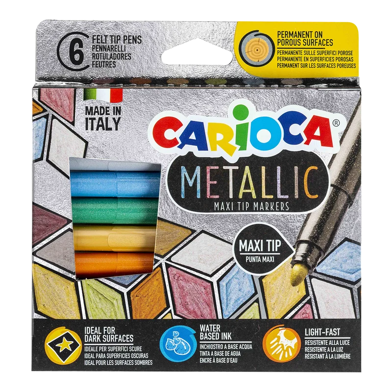 Carioca Filzstifte Metallic, Spitze, Farbmix