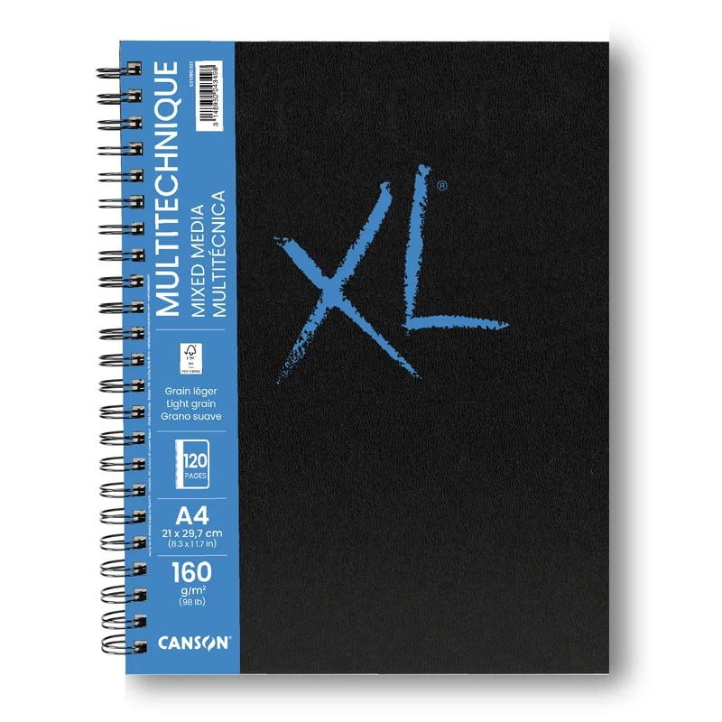 Canson XL Mix Media lepljen blok 160 g - 120 listov, A4