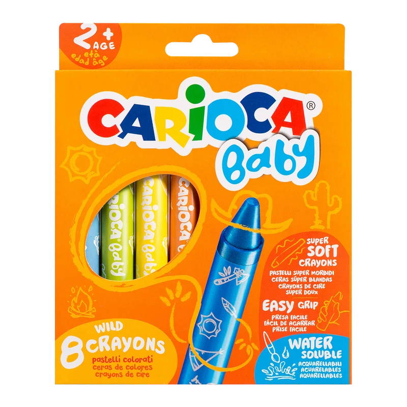 Carioca voštane pastele Baby Wild 2+, 8 kom