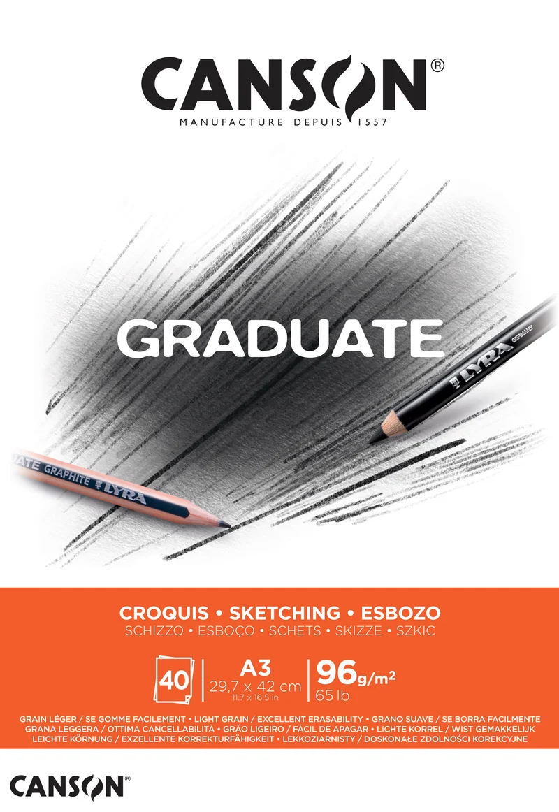 Canson Graduate skicar 96 g/m² 40 listova A3 lijepljeni