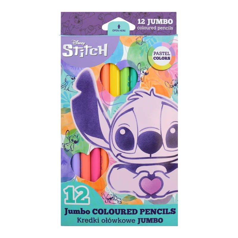 Dreikant-Buntstifte Colorino JUMBO Stitch Pastel, 12 Pastellfarben
