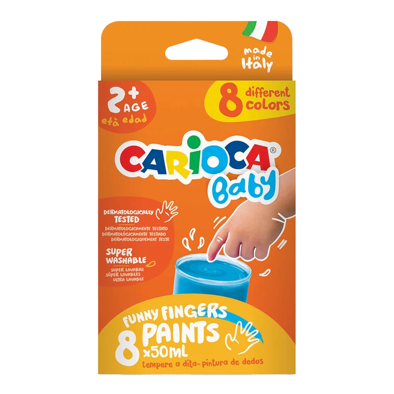 Prstne barve Carioca Baby 2+, 8 × 50 ml