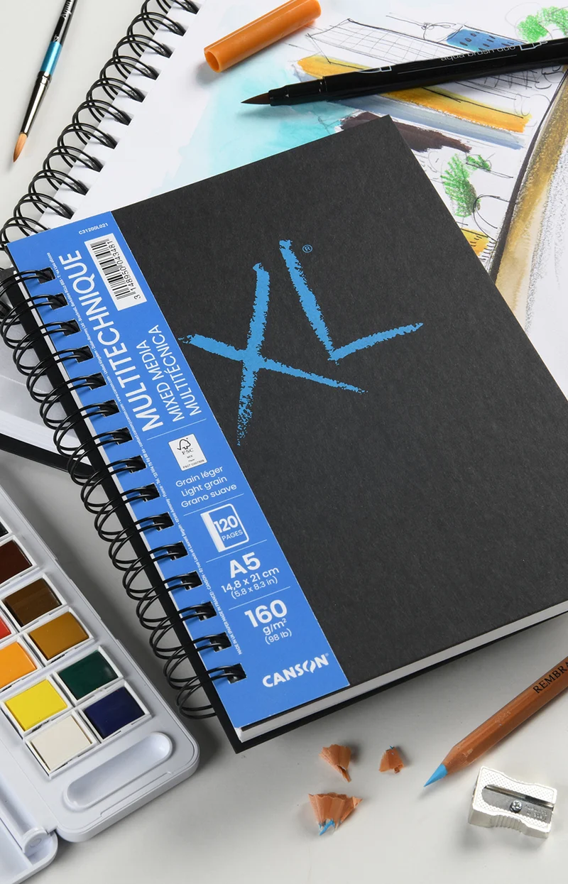 Canson XL Mix Media Textured blok 300 g/m² 68 listov A4 lepený