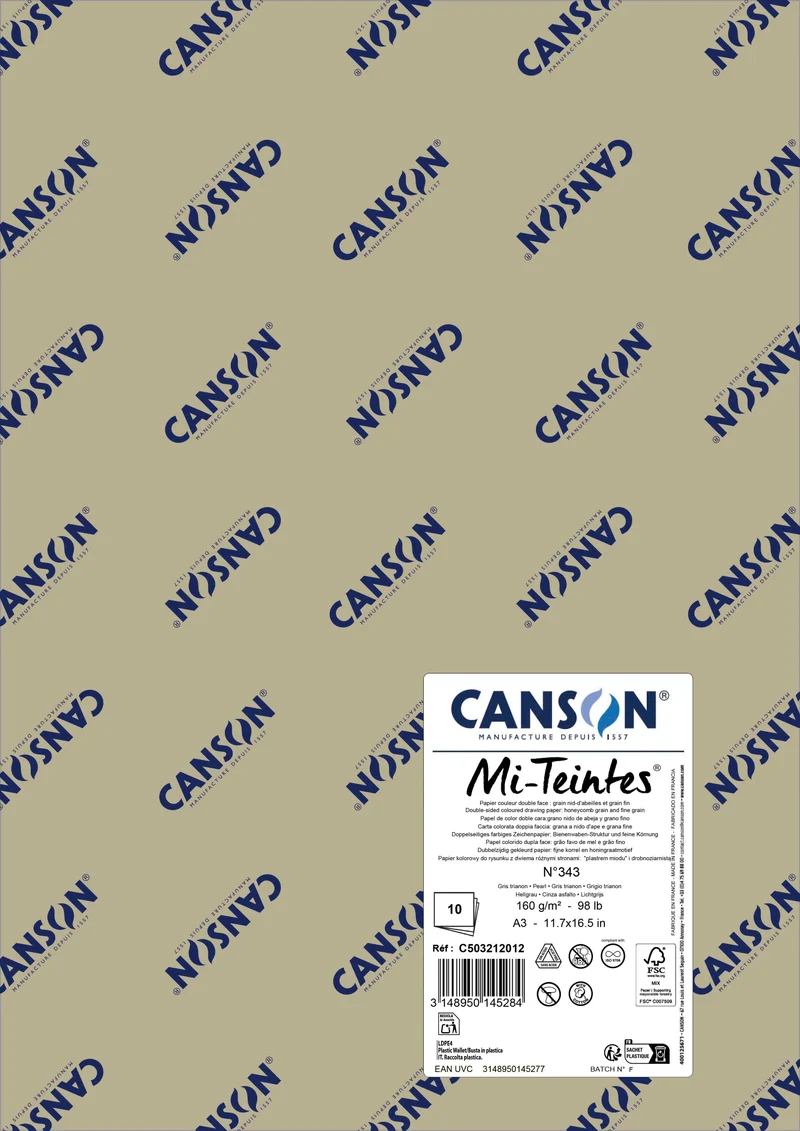 Χαρτί για παστέλ Canson Mi-Teintes A3 160 g - 10 φύλλα