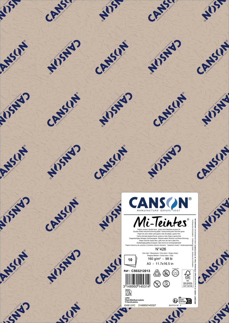 Χαρτί για παστέλ Canson Mi-Teintes A3 160 g - 10 φύλλα