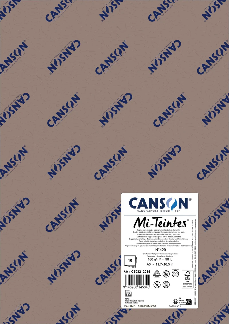 Papir za pastel Canson Mi-Teintes A3 160 g - 10 listov