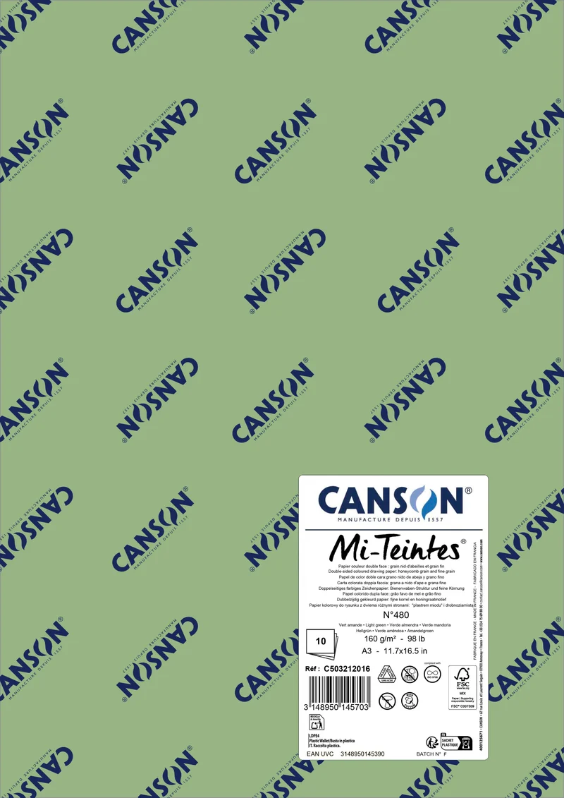 Papir za pastel Canson Mi-Teintes A3 160 g - 10 listov