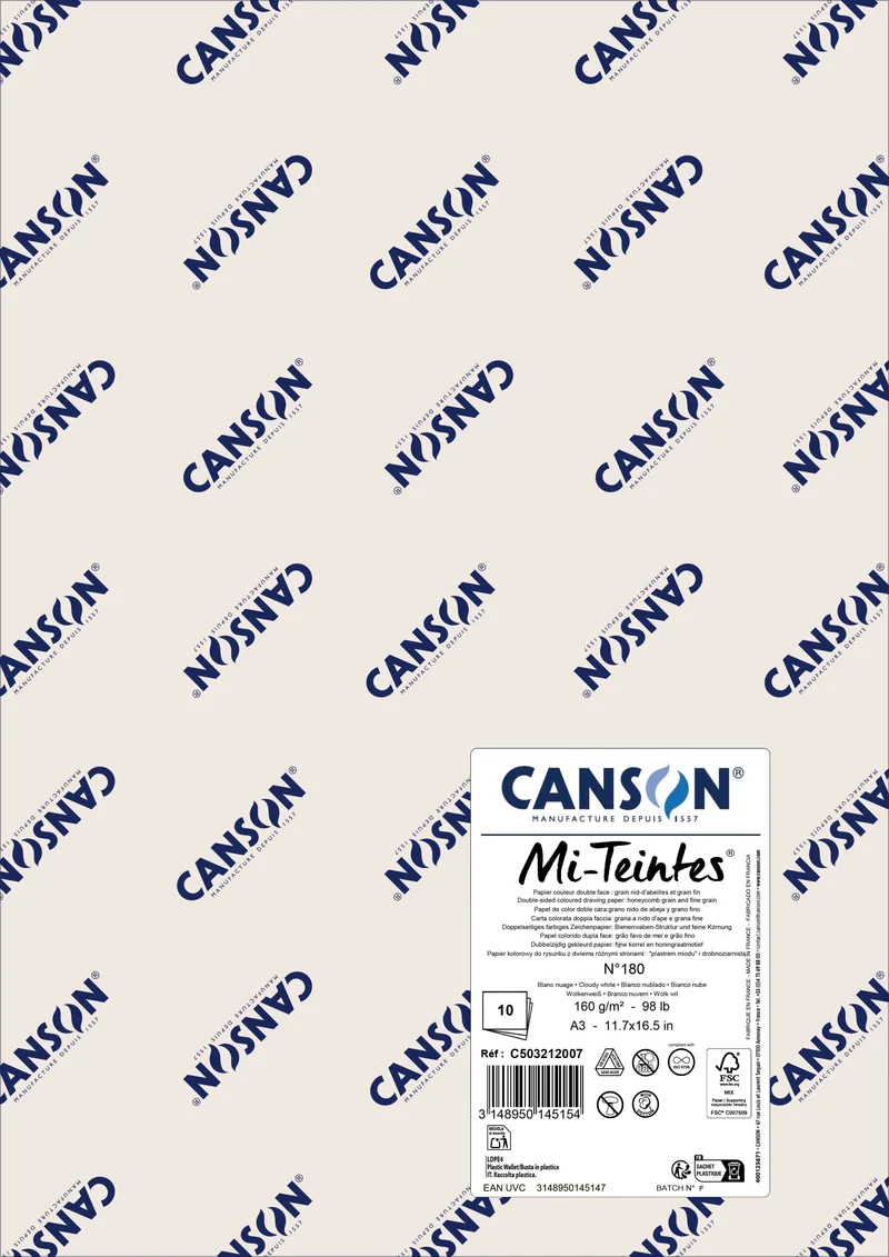 Papir za pastel Canson Mi-Teintes A3 160 g - 10 listov