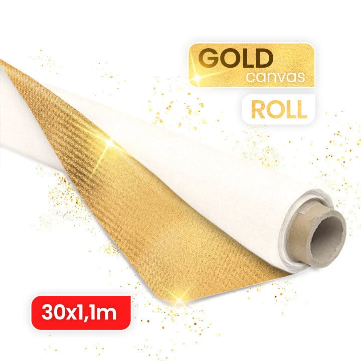 ARTMiE MIDAS Gold Canvas Roll, 30 Meters, Various Widths