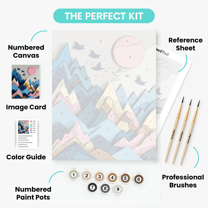 Mountain Serenity Paper Art - Paint by Numbers Kit