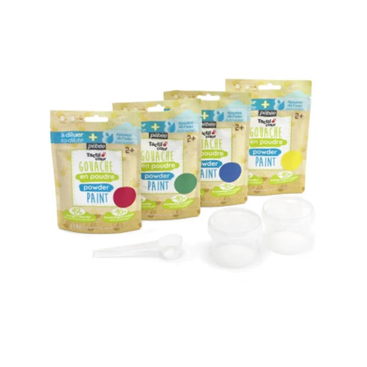 Pebeo Tactilcolor Powder Gouache, 4 x 100 g
