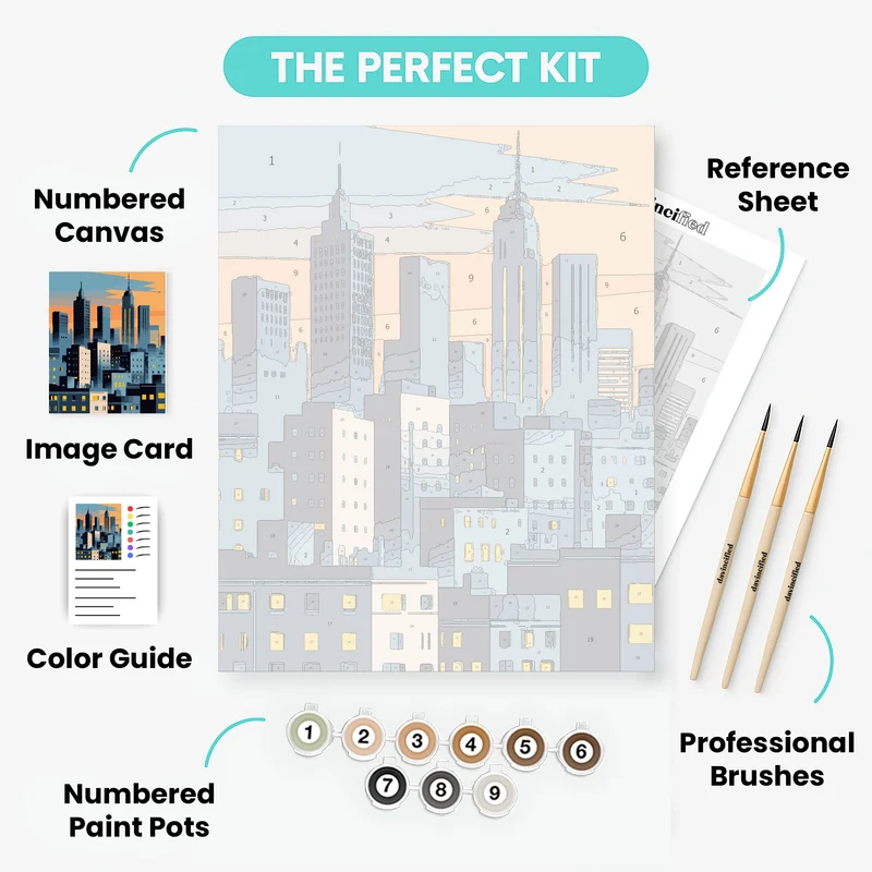 Manhattan Skyline at Dusk - Paint by Numbers Kit