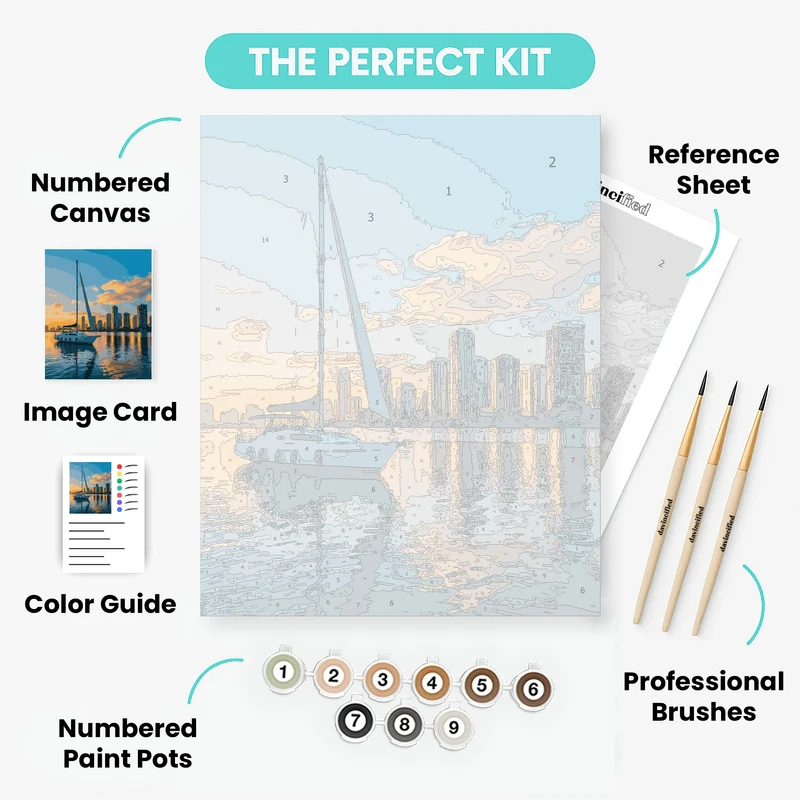 Manila Bay Sunset Sailboat - Paint by Numbers Kit