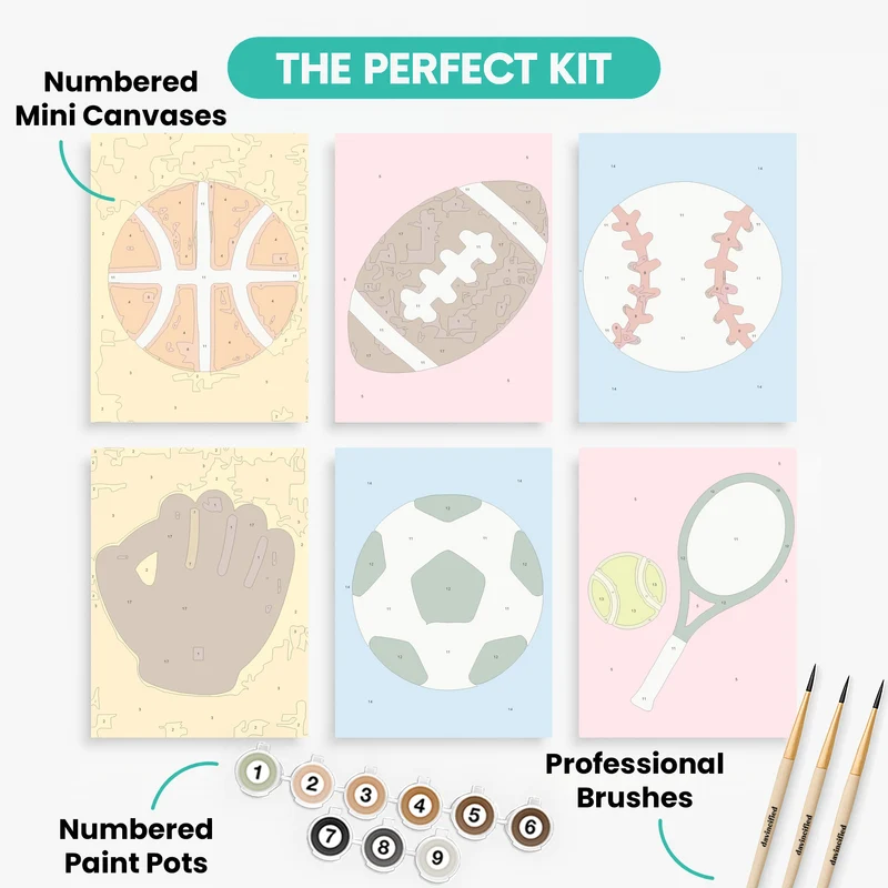 All-Star Sports - Mini Paint by Numbers Set