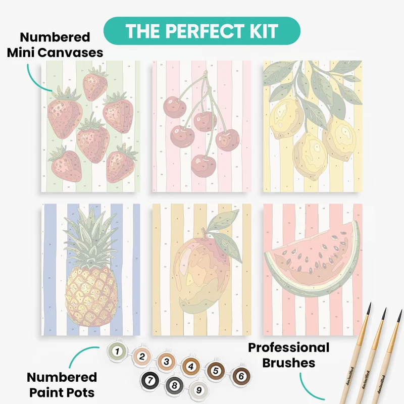 Tropical Fruit Fiesta - Mini Paint by Numbers Set