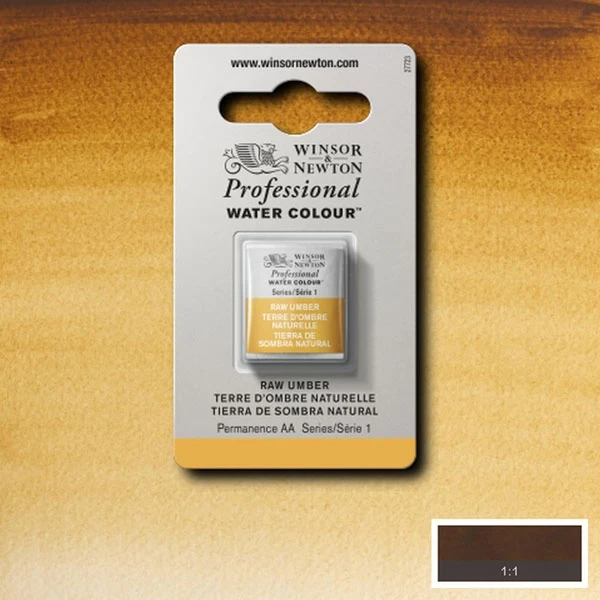 Winsor and Newton - Professional Artists' Watercolour Half Pan - HP - Raw Umber
