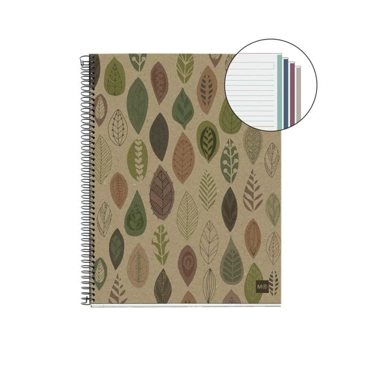 ECO NB-4 Lined A5 Notebook, 120 Sheets, Leaves