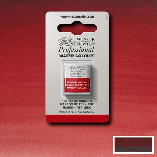 Winsor and Newton - Professional Artists' Watercolour Half Pan - HP - Perylene Maroon