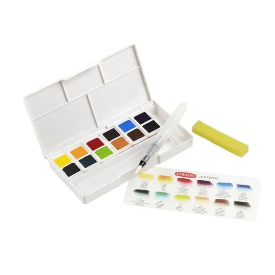 Derwent Inktense 12 Paint Pan Travel Set #1 Aquarell