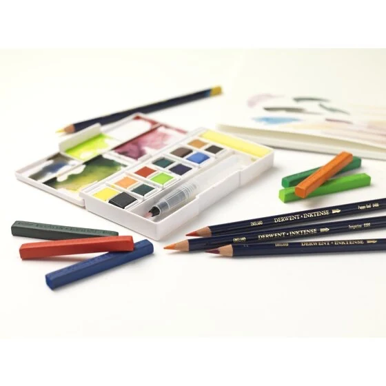 Derwent Inktense 12 Paint Pan Travel Set #1 Aquarell
