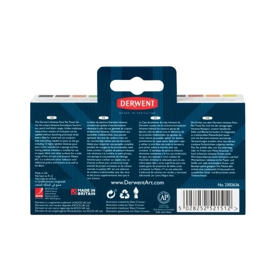 Derwent Inktense 12 Paint Pan Travel Set #1 Aquarell