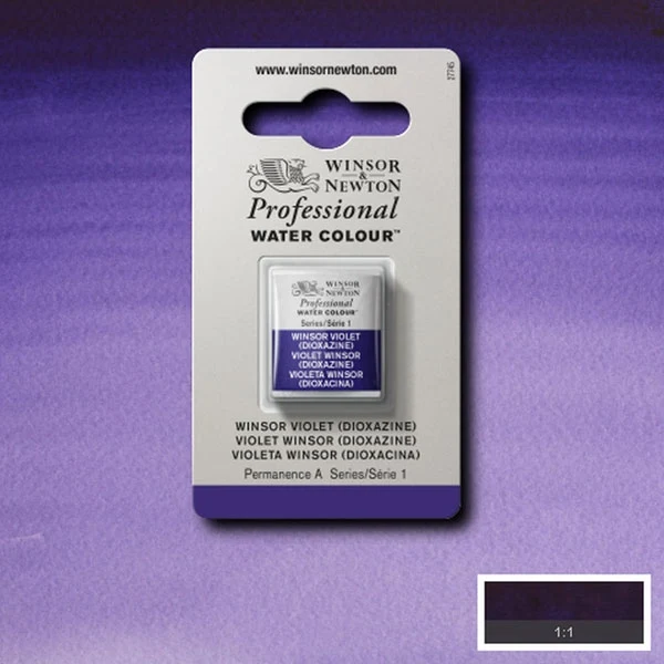 Winsor and Newton - Professional Artists' Watercolour Half Pan - HP - Winsor Violet Dioxazine