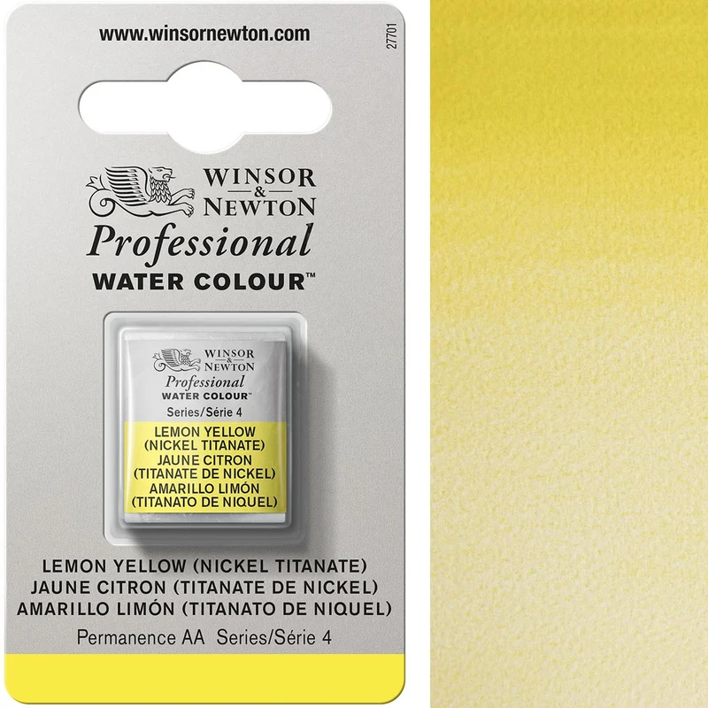 Winsor and Newton - Professional Artists' Watercolour Half Pan - HP - Lemon Yellow