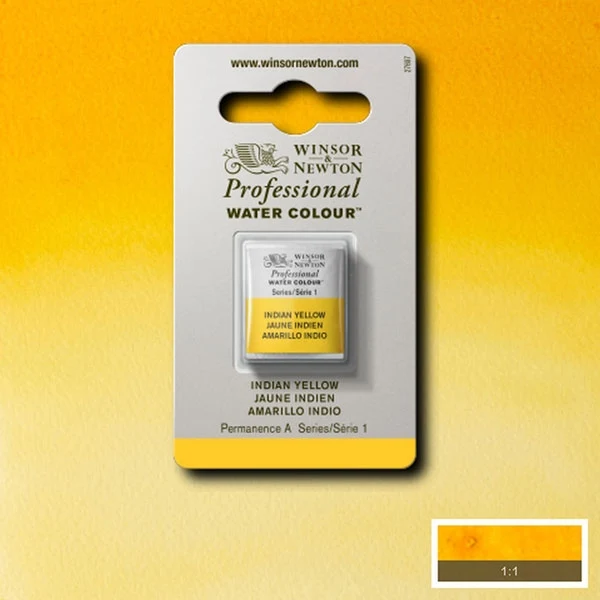 Winsor and Newton - Professional Artists' Watercolour Half Pan - HP - Indian Yellow