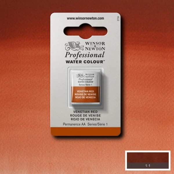 Winsor and Newton - Professional Artists' Watercolour Half Pan - HP - Venetian Red