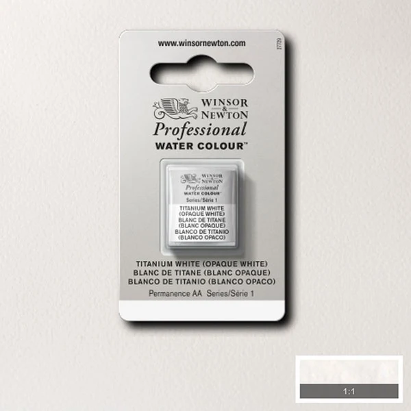 Winsor and Newton - Professional Artists' Watercolour Half Pan - HP - Titanium White