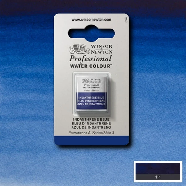 Winsor and Newton - Professional Artists' Watercolour Half Pan - HP - Indanthrene Blue