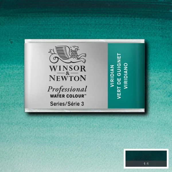 Winsor and Newton - Professional Artists' Watercolour Whole Pan - WP - Viridian