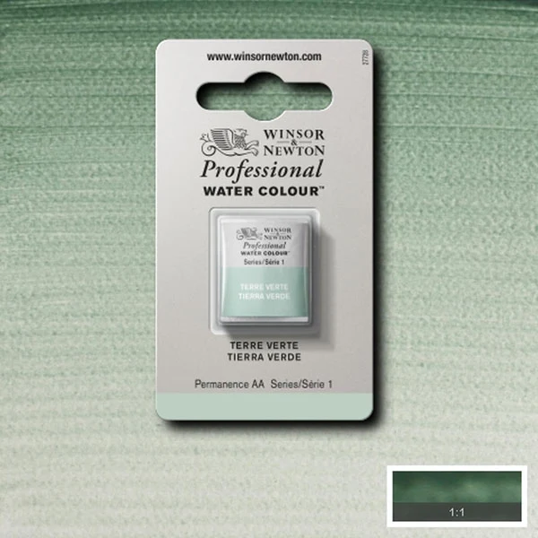 Winsor and Newton - Professional Artists' Watercolour Half Pan - HP - Terre Verte