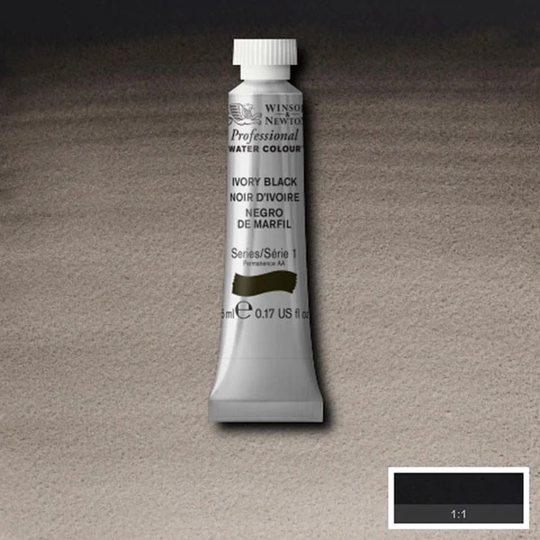 Winsor and Newton - Professional Artists' Watercolour - 5ml - Ivory Black