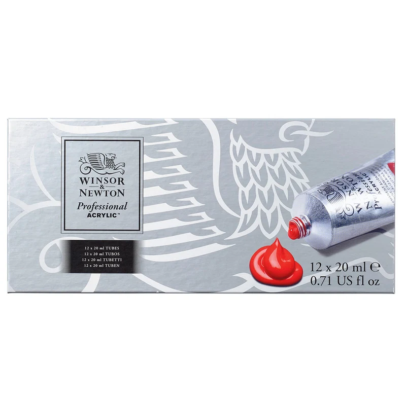 Winsor and Newton - Professional Artists' Acrylic Tube Set 12 x 20ml