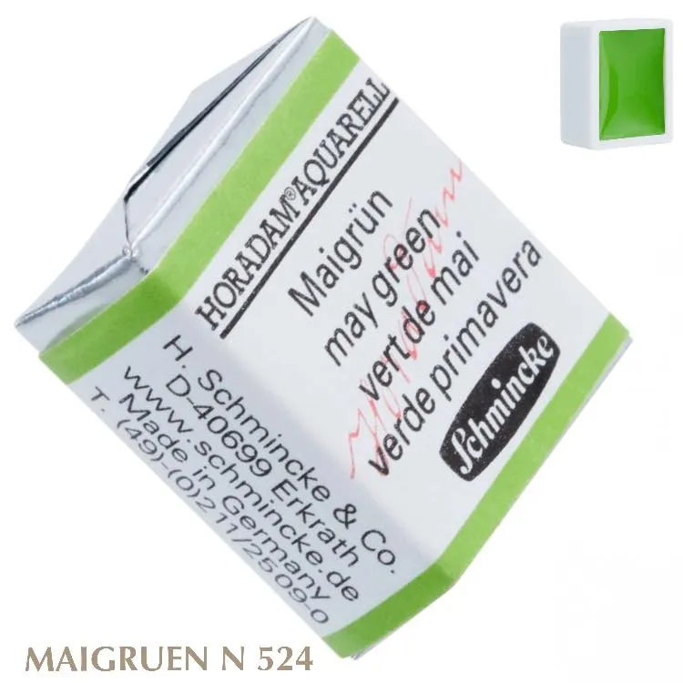 Schmincke HORADAM Aquarellfarbe 1/2 Näpfchen № 524 Maigruen
