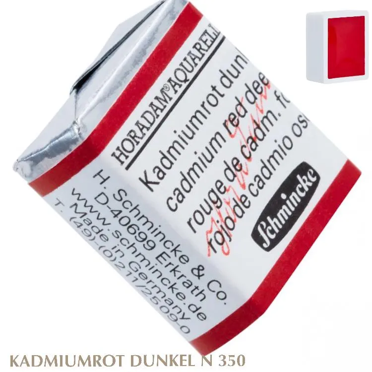 Schmincke HORADAM Aquarellfarbe 1/2 Näpfchen № 350 Kadmiumrot Dunkel