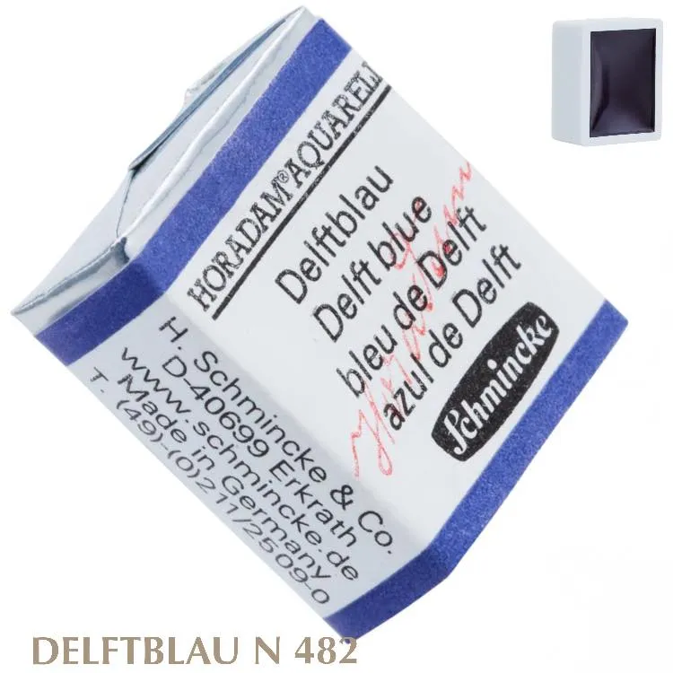 Schmincke HORADAM Aquarellfarbe 1/2 Näpfchen № 482 Delftblau